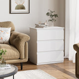 Bamjoy White Nightstand with 3 Drawers, Beside Table with Drawers for Bedroom, Small Side Table Storage Cabinet 3 Drawer Night Stand for Home Office, 18.0W x 14.0D x 24.8H Inches Bamjoy