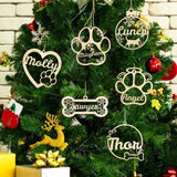 Personalized Cat Paw Christmas Ornaments with Angel Wings, Custom Pet Name Wooden Ornaments for Christmas Tree Decorations Gifts SIMIEEK