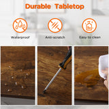 COSYSUPER Farmhouse Style Coffee Bar Cabinet with Sliding Barn Door and Adjustable Shelves in White COSYSUPER