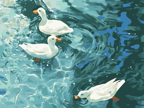 ZRIZQ Paint by Number for Adults Beginners,12" Wx16 L Canvas for Painting Kits for Adults in Colorful Box,Paint by Numbers for Home Wall Art Decor-Summer Duck ZRIZQ