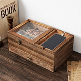 Pinzoveco Watch Box Organizer for Men, 6 Slot Mens Jewelry Box Display & Storage Watch, Solid Wood Watch Case for Men, Gift for Boyfriend Fathers Day Birthday Gifts (Carbonized Brown) Pinzoveco