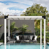 4 Pcs Pergola Bracket，Pergola Kit 3-Way Right Angle Corner Bracket with Black Powder Coated,Woodwork DIY Pergola Kit & Post Base Brackets for Gazebos, Patio Pergolas(Actual: 3.5"x3.5") Nrspp