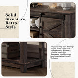 LUXOAK Farmhouse Entryway Table with Sliding Barn Doors, 46" Sofa Table for Living Room, Console Table with Storage, Dark Rustic Oak LUXOAK
