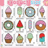Motipuns 48 Sets Summer Dessert Arts Crafts Coloring Magnets Kits for Fridge Kids Color Your Own Ice Cream Donut Cupcake DIY Magnetic Sweet Treat Crafts for Home Classroom Party Activities Motipuns