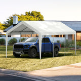 VEVOR Carport Replacement Canopy Cover 10 x 20 ft, Garage Top Tent Shelter Tarp Heavy-Duty Waterproof & UV Protected, Easy Installation with Ball Bungees,White (Only Top Cover, Frame Not Include) VEVOR