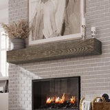Weyderk Fireplace Mantel Shelf 60 Inches - Wood Mantel with Invisible Heavy Duty Wood Bracket - Wall Mounted Farmhouse Faux Fireplace Mantel for Over Fireplace - 60 Inch Floating Shelf, Greyish Brown Weyderk