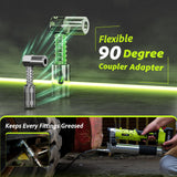 TaskStar Electric Grease Gun Kit: 2025 Upgraded 2-in-1 Battery Powered Grease Gun with 2 * 4000mAh Batteries, 90 Degree Coupler Adapter, Efficient for Farmers, Equipment Operators and Homeowners TaskStar