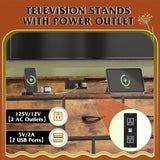 WLIVE Led Dresser for Bedroom, TV Stand for Bedroom with LED Lights and Power Outlet, Wide Chest of Drawers for Hallway, 8 Fabric Drawers for Living Room and Entryway, Rustic Brown WLIVE