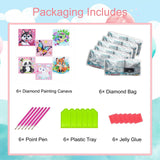 6 Pack Small Diamond Painting Kits for Kids Beginners, 5D Gem Art by Number for Children Ages 6-8-12,Cute Animal Dog Fun DIY Dot Painting Set,Home Wall Decor 6x6 Inch 5DDIYART
