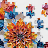 Colorful Flower Puzzle for Adults 1000 Piece, Rainbow Mandala Floral Jigsaw Puzzle, Color Papercut Art Puzzle BBOLDIN