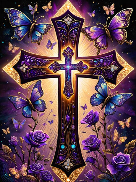 croshom Cross Diamond Art Kits for Adults-DIY 5D Religion Diamond Painting Kits for Adults Beginners, Full Drill Paint by Diamonds Art Painting Christ Crafts for Home Wall Art Decor 12x16in croshom