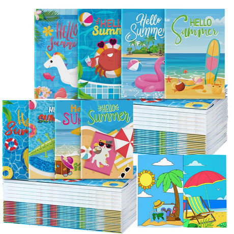 Estune 40 Pcs Coloring Books Summer Beach Party Favor for Kids Coloring Book Set Mini Small Coloring Books Goodie Bag Stuffers Gift Classroom Home Estune