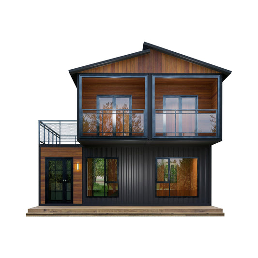 Barn Homes Double Story Flat Pack House with Bathroom and Kitchen, Foldable Tiny Home, 20ft & 40ft, Mobile House, Modular Homes, Container Homes, Tiny House to Live in, Cabin Prefab (20 FT).