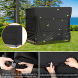 Velway Outdoor Swing Cover 3 Triple Seater Waterproof Patio Hammock Cover 87x49x70 All Weather Windproof Glider Chair Cover for Garden Furniture, Black Velway