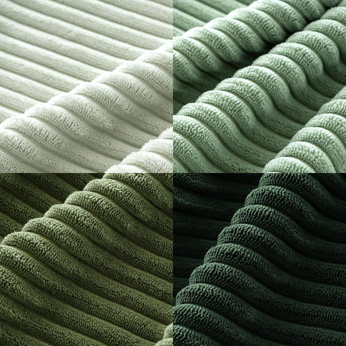 MIULEE Boho Farmhouse Sage Green Throw Pillow Covers 18x18 Inch Set of 4 Mordern Nordic Cushion Covers Soft Corduroy Christmas Home Decor for Couch Bed Sofa Living Room Forest Green MIULEE