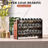 Roykoota Spice Rack, Spice Rack Organizer without Seasoning Jars, Wooden Spice Organizer, Rustic 3 Tier Kitchen Spice Rack Shelf for Cabinet, Countertop or Wall Mount Roykoota