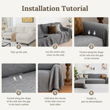 HOMERILLA Sectional Couch Covers 2 Pieces L Shaped Sofa Cover for Sectional Couch L Shape Washable Blanket Furniture Protector for Pets Dogs (Dark Grey, X-Large) HOMERILLA