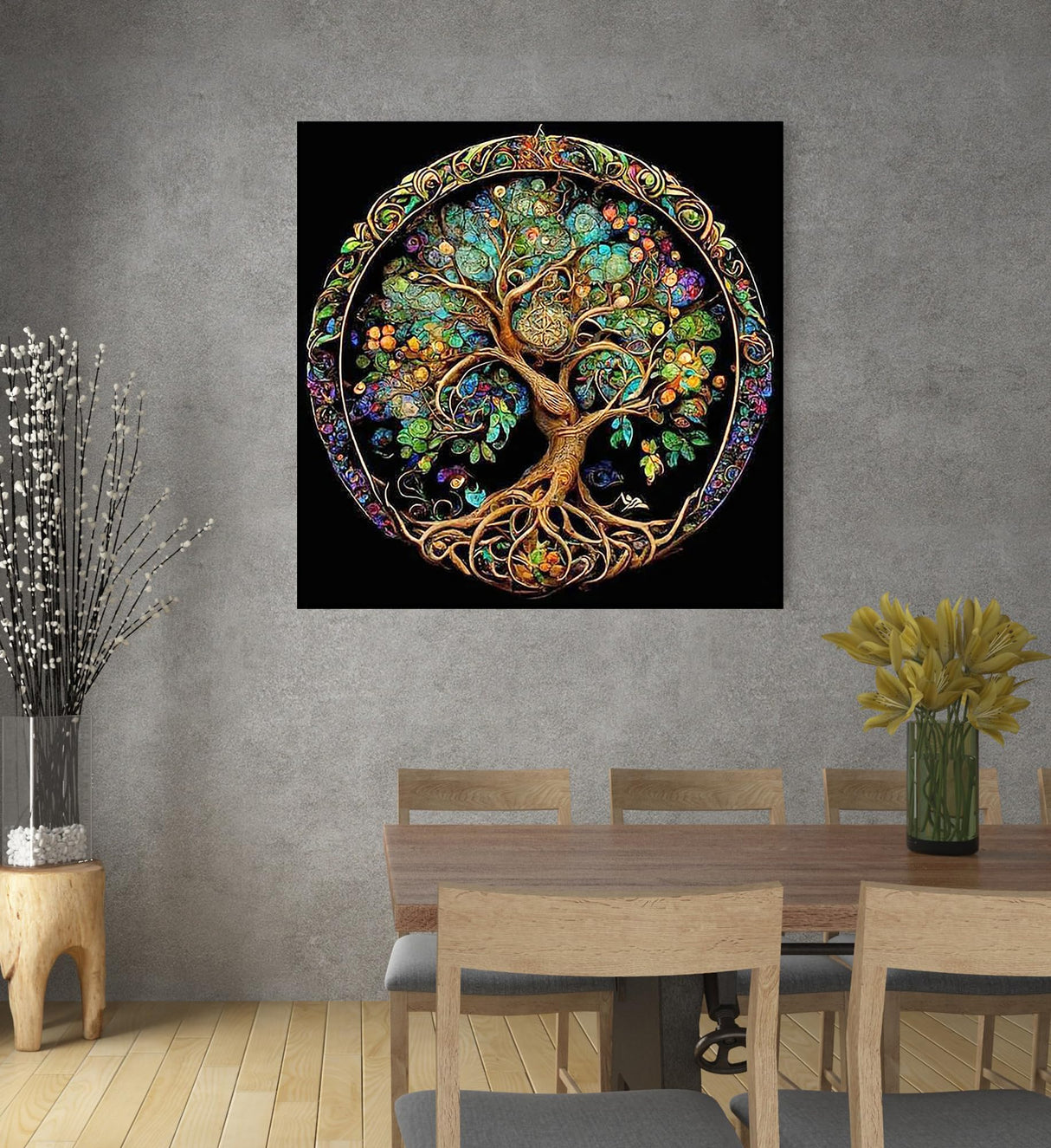 KINPLUB 5D Diamond Painting Kits for Adults, Tree of Life Diamond Art Kits for Beginners, DIY Full Drill Paint with Round Diamond Dots, Home Wall Decor 12 x 12 Inch KINPLUB