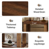 Tribesigns End Table for Living Room, 2-Tier Rectangle Side Table with Storage Shelf, All-Wood Sofa Side Table, Farmhouse Bedside Table for Bedroom, Rustic Brown Tribesigns