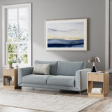 FavourLife Fluted Nightstand with Charging Station, 18" Side Table with Faux Stone Color Top, Mid Century Modern Night Stand Bedside Table with Drawer & Open Shelf for Bedroom Living Room, White Oak FavourLife