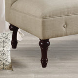 Rosevera Larkin Upholstered Tufted Fine Polyester Chair Loveseat Sofa Bench with Armless Design Easy Assembly for Living Room Bedroom, Beige Rosevera