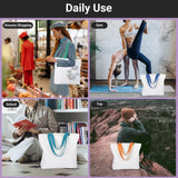 Segarty Sublimation Tote Bags Blank, 30 pack Large White Reusable Women Grocery Bag DIY Heat Transfer Canvas Bag Cosmetic Makeup Bags with Zipper bulk for Decorating Crafting Gift 12oz Segarty