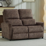 DRMBOOK 52'' RV Loveseat Recliner Sofa, Velvet Fabric Double Camper Couch 2 Seater Recliner, Home Movie Theater Seating Chair, 2 Person Push Back Recliners for Living Room, Brown DRMBOOK