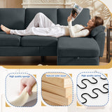 Chireca 80" Convertible Sectional Sofa, Small L Shaped 3 Seat Couch with Reversible Storage Chaise, Modern Polyester Fabric Sofa Couches for Living Room, Apartment and Small Space, Dark Grey Chireca