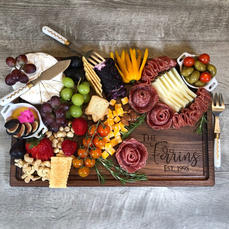 Custom Cutting Board. Personalized Cutting Board. Wedding Gifts. Bridal Shower Gifts. (Walnut, 11"x17" with juice groove) CUSTOMIZEFAST