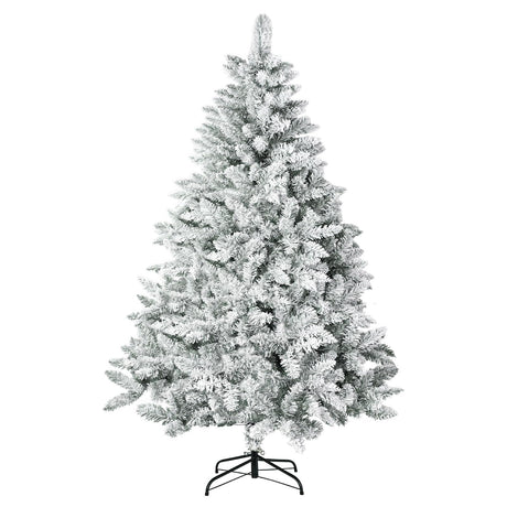 Incbruce 7ft Artificial Christmas Tree, Xmas Tree with 1,000 Branch Tips, Flocked Christmas Tree with Metal Stable Stand Base for Indoor and Outdoor Holiday Decoration(White) Incbruce