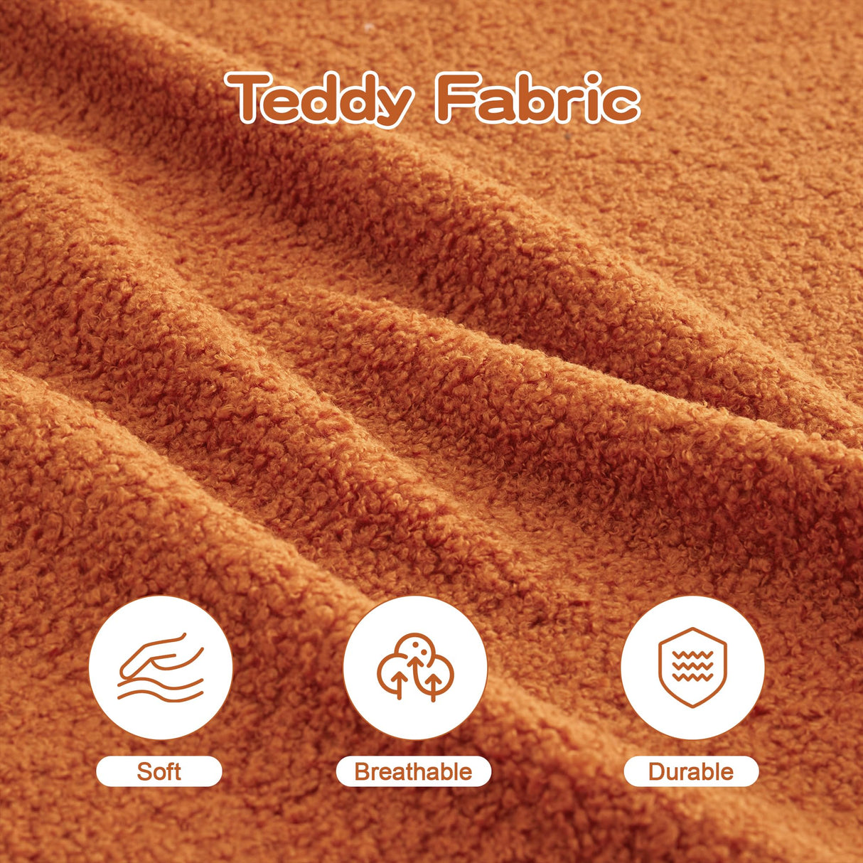 KEIKI 83" L-Shaped Teddy Modular Sectional Loveseat Sofa with 1 Ottoman & High-Density Foam Cushions & Curved Armrest & 2 Pillows, Streamlined Design Boneless 2-Seater Couch, for Living Room, Orange KEIKI