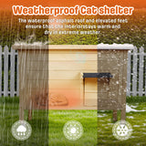 BRIOPAWS Feral-Outdoor-Cat-House-Insulated | Outside-Cat-Shelter for Winter | Weatherproof | Large Wooden Pet House for Multiple Cats | Foldable Ladder | Acrylic Side Window | Brown BRIOPAWS