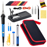 Soldering Iron Kit, 60W Soldering Iron, 2 Soldering Iron Tips, 14-in-1 Adjustable Temperature, Solder Wire, Desoldering Pump, Stand, Fast Heating for Electronics Repair Hobby DIY 120V US Plug Plusivo
