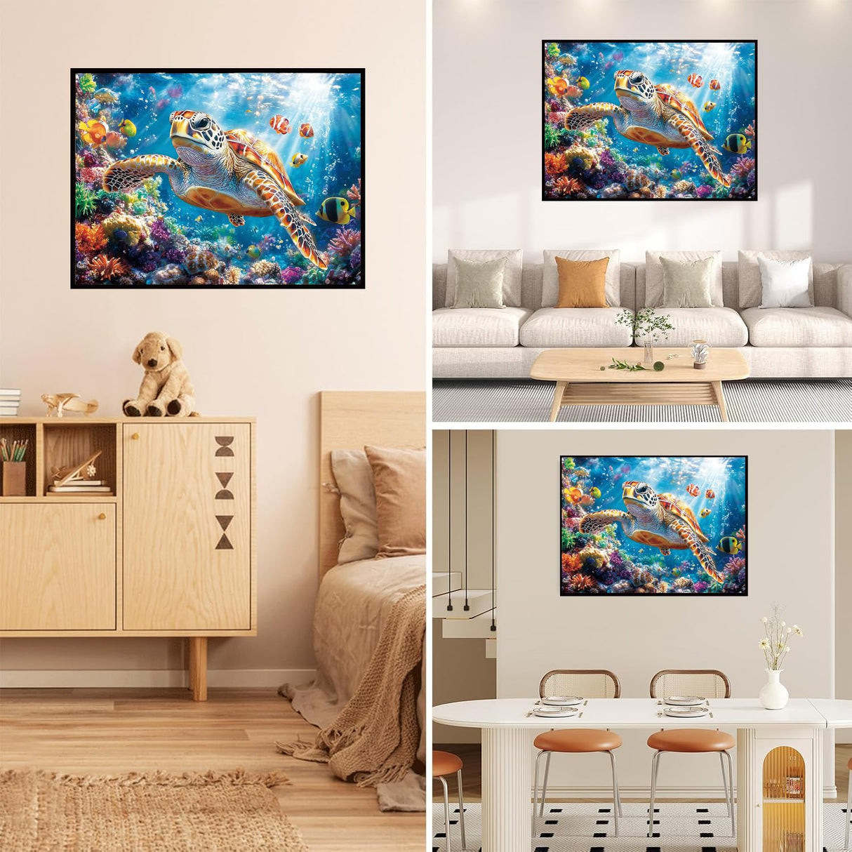 Diamond Art Kits for Adults Beginner- Sea Turtle DIY Modern Diamond Painting Kits 5D Diamond Dots Gem Art Crafts with Tools- Round Full Drill Funny Crafts for Home Wall Decor&Gift-12x16 inch Fairyland JinWenn