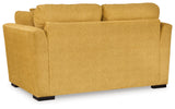 Signature Design by Ashley Keerwick Scandinavian Loveseat with 4 Toss Pillows, Yellow Signature Design by Ashley