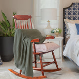 VINGLI Solid Wooden Rocking Chair, Outdoor Rocking Chair with Higher Backrest, Patio Rocker with Comfortable Seat, All Weather Rocking Chair for Garden, Yard, Balcony, Brown VINGLI