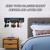 Sunglasses Holder Organizer Eyeglasses Holder Stand Wood Glasses Storage Organizer for Wall Sunglasses Display for Multiple Glasses for Women, Men, Family Bedroom, Entryway (Gray-1pcs-long) Fippkargo