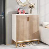 TRIBESIGNS WAY TO ORIGIN Shoe Cabinet, 20 Pairs Modern Shoe Storage Cabinet with Doors, 6-Tier Freestanding Entryway Shoe Organizer Rack for Living Room, Closet, White and Brown TRIBESIGNS WAY TO ORIGIN