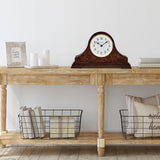 Bulova Chandler Lighted Mantel Clock, Model B1853 | Elegant Design | Illuminated Dial | Quartz Movement | Cherry Wood Finish | Battery Operated Bulova