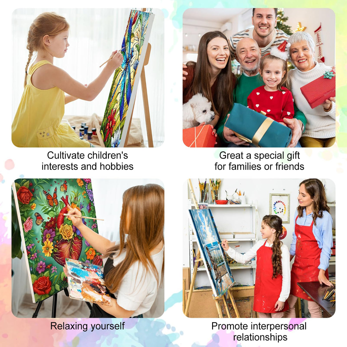 Paint by Numbers Kit for Adults Beginner - Dragonfly Adult Paint by Number Kits on Canvas, Stained Glass Acrylic Oil Number Painting for Adults, Perfect for Home Decor Gift 16x20 Inch GEEHEIY