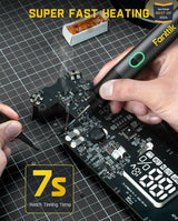 Fanttik T1 Max Soldering Iron Kit, Cordless Soldering Iron, 7 Seconds Fast Heating(390°F-840℉), Auto Sleep, 4 Precision Soldering Tips(C210), 360° Swivel Stand, Soldering Iron for Precision Repair Fanttik