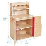 ECR4Kids Play Kitchen Storage Cupboard, Wooden Playset, Natural ECR4Kids