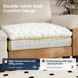 PHI VILLA Cloud Modular Couches Sets, 2 Pieces Comfy Sectional Sofa Set with Loveseat, 5-Seater Upholstered Couch for Living Room, Corduroy, Beige PHI VILLA