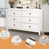 BTDWI Farmhouse 6 Drawer Dresser & 2 Nightstand Sets 3 Piece for Bedroom, Wood Dresser with Metal Handle for Bed Room, Light Beige BTDWI