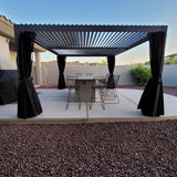 Domi Outdoor Louvered Pergola 12'x16' with Adjustable Aluminum Roof,Grill Gazebo for Patios,Aluminum Frame with Curtains and Mesh for Garden,Patio,Backyard domi outdoor living