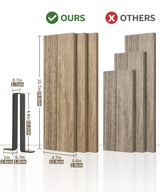 Sapowerntus Wood Floating Shelves Bathroom Wall Mounted, Small Light Rustic Farmhouse Narrow Shelf Storage, Bedroom Living Room Kitchen Office Display Decor with U Metal Brackets Set of 3 Sapowerntus