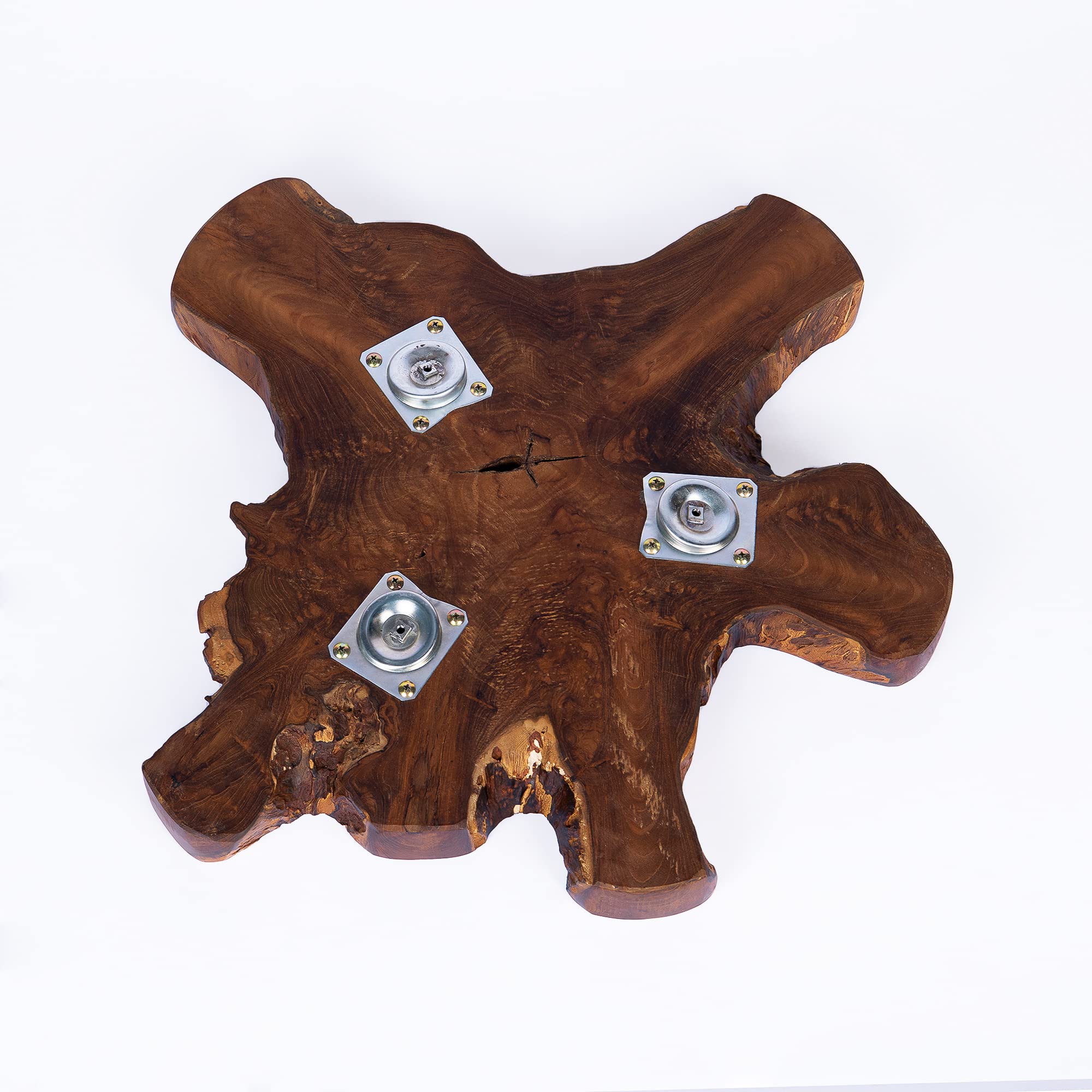 Solid Teak Slab Live Edge Side Table - Thumbnail 4