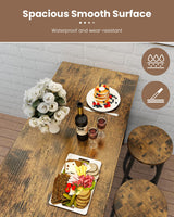 Recaceik 3 Piece Rustic Brown Pub Dining Set with Bar Table and Stools for Small Spaces Recaceik