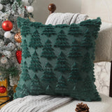 Allorry Christmas Pillow Covers 18 x 18 Set of 2 Xmas Decorations Dark Green Christmas Tree Pillow Cases Plush Faux Fur Soft Cushion Case for Winter Xmas Holiday Home Bedroom Sofa Decors SY-003-A18 Allorry