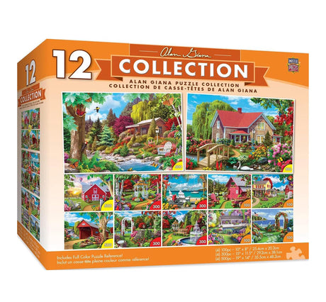 MasterPieces 12 Pack Jigsaw Puzzles For Adults, Family, Or Kids - Alan Giana 12-Pack Bundle Masterpieces
